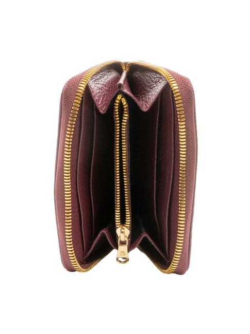 BASIC Portofel din piele mic cu fermoar Burgundia - Portofele femei
