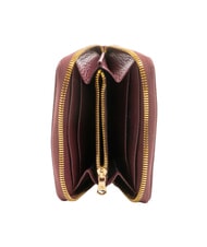 BRACCIALINI BASIC Portofel din piele mic cu fermoar Burgundia - Portofele femei - 2