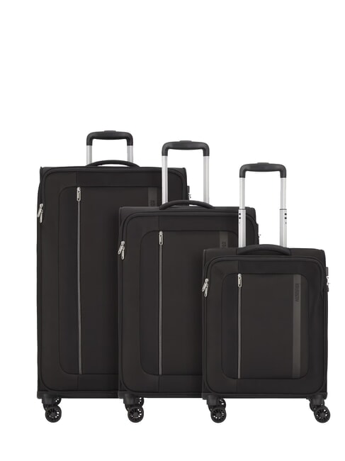 BLAZING RIDE Set de 3 trolere + geantă de voiaj + 2 rucsacuri + 2 truse cosmetice negru / gri - Set trolere