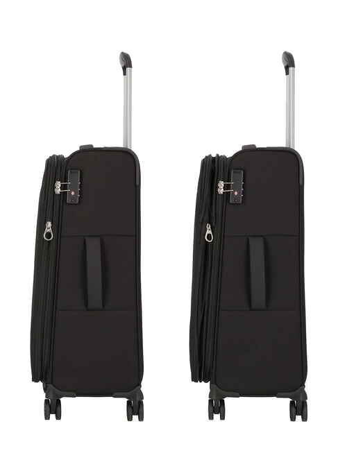 BLAZING RIDE Set de 3 trolere + geantă de voiaj + 2 rucsacuri + 2 truse cosmetice negru / gri - Set trolere