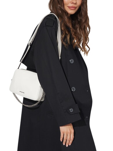 BRYANT Geantă de umăr mini, din piele alb optic - Genți femei