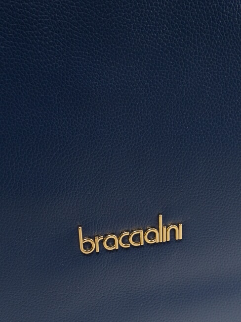 GRETA Geantă de umăr din piele albastru - Genți femei