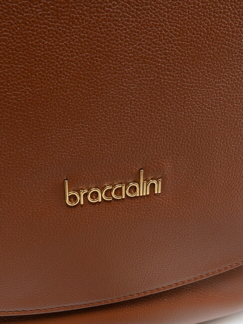 GRETA Geantă din piele cu curea de umăr maro - Genți femei