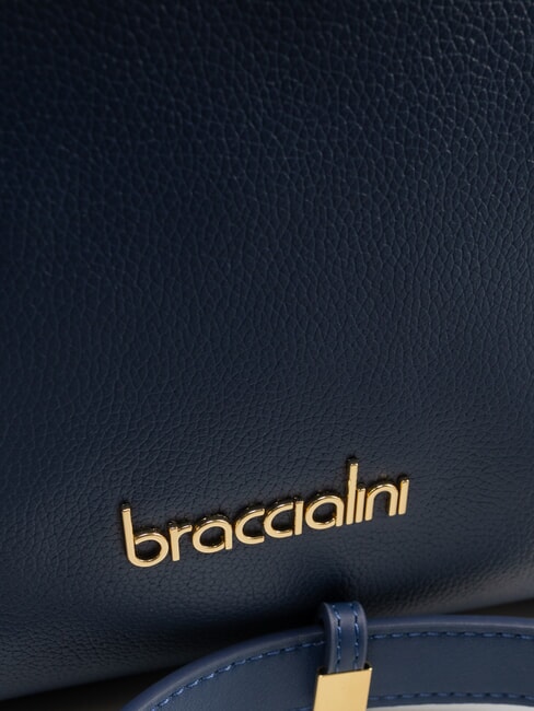 GRETA Geantă tip ghiozdan din piele cu curea de umăr albastru - Genți femei