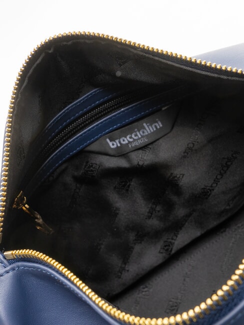 GRETA Geantă tip ghiozdan din piele cu curea de umăr albastru - Genți femei