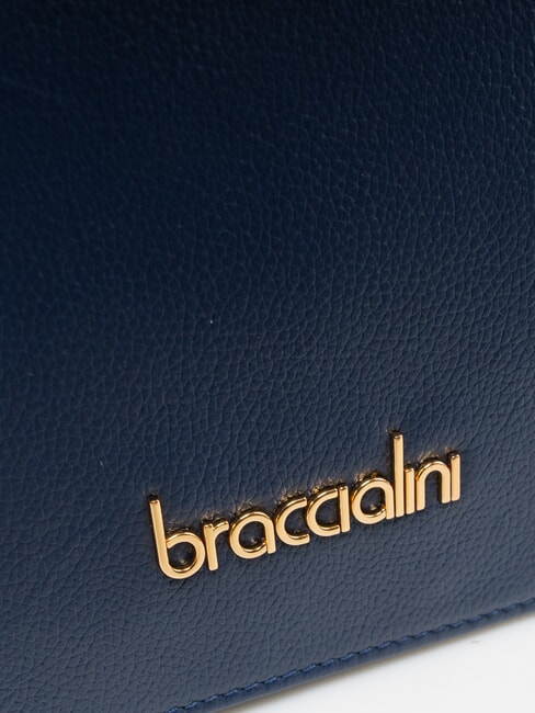 GRETA Geantă de mână din piele cu curea de umăr albastru - Genți femei