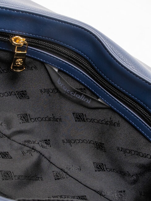 GRETA Geantă de mână din piele cu curea de umăr albastru - Genți femei