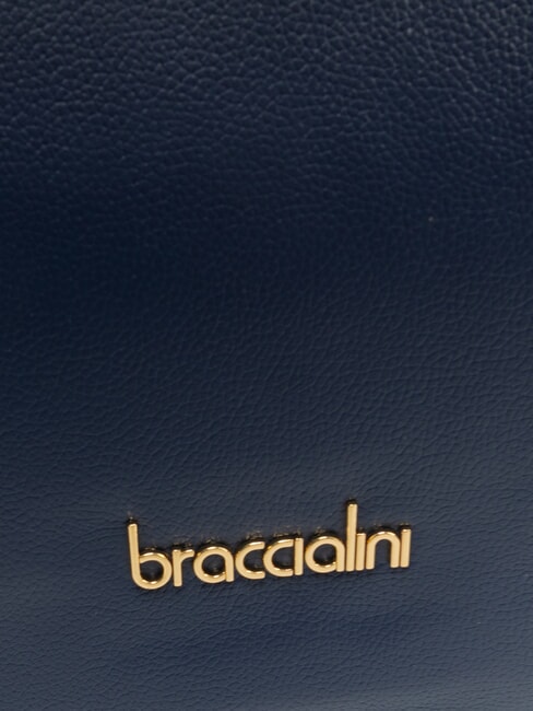 GRETA Geantă de umăr din piele albastru - Genți femei