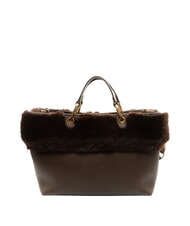 BRACCIALINI BETH FUR Geantă de m&acirc;nă cu clutch maro - Genți femei - 4