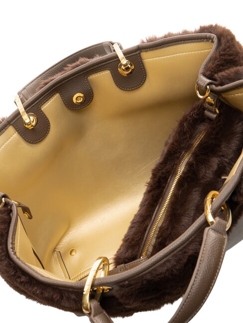 BETH FUR Geantă de m&acirc;nă cu clutch maro - Genți femei