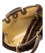 BRACCIALINI BETH FUR Geantă de m&acirc;nă cu clutch maro - Genți femei - 5