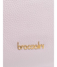 BRACCIALINI NORA Geantă de mână din piele ciocănită liliac - Genți femei - 3