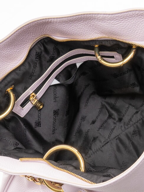 NORA Geantă de mână din piele ciocănită liliac - Genți femei