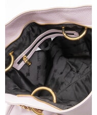 BRACCIALINI NORA Geantă de mână din piele ciocănită liliac - Genți femei - 5