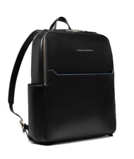 PIQUADRO BLUE SQUARE  Rucsac pentru laptop de 14", din piele - Rucsacuri pentru laptop