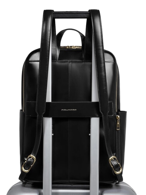 BLUE SQUARE  Rucsac pentru laptop de 14", din piele negru - Rucsacuri pentru laptop