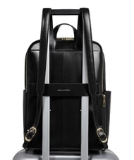 PIQUADRO BLUE SQUARE  Rucsac pentru laptop de 14", din piele negru - Rucsacuri pentru laptop - 3