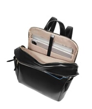 PIQUADRO BLUE SQUARE  Rucsac pentru laptop de 14", din piele negru - Rucsacuri pentru laptop - 5