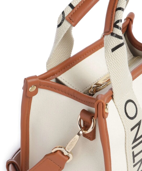 CANDLE Geantă mică de pânză natural/piele - Genți femei