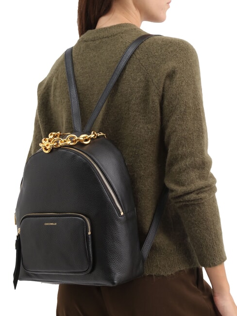 FENIX Rucsac mediu din piele negru - Genți femei