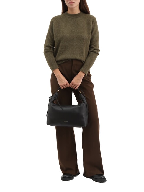 RHEA Geantă de umăr din piele cu curea de umăr negru - Genți femei