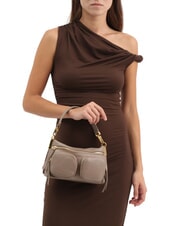 COCCINELLE HYLE Geantă mică din piele cu dublă utilizare taupe cald - Genți femei - 4