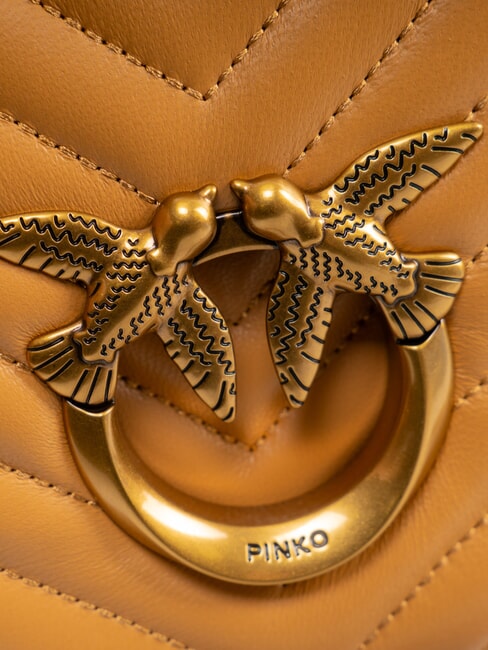 LOVE CLICK MINI Geanta din piele nappa matlasata nugat-aur antic - Genți femei