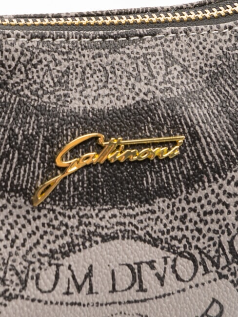 PLANETARIUM Geantă Hobo Crescent cu curea de umăr gri deschis monocrom/negru - Genți femei