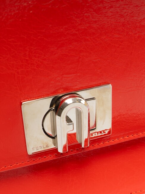 1927 Geantă de umăr, din piele foc - Genți femei