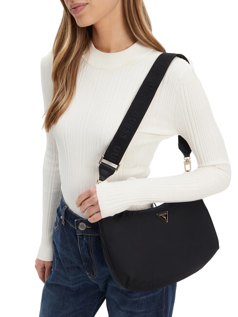 ECO GEMMA Geantă de umăr din nailon BLACK - Genți femei