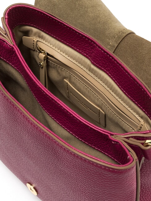 HELENA ROUND Geantă din piele cu curea dublă de umăr floare de deșert - Genți femei