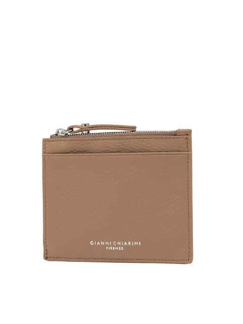 GRAIN Portofel plat din piele cu fermoar lut - Portofele femei