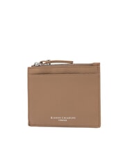 GIANNI CHIARINI GRAIN Portofel plat din piele cu fermoar lut - Portofele femei - 2