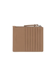 GIANNI CHIARINI GRAIN Portofel plat din piele cu fermoar lut - Portofele femei - 3