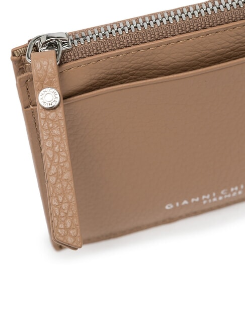 GRAIN Portofel plat din piele cu fermoar lut - Portofele femei