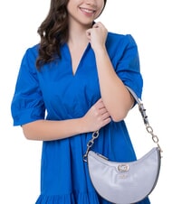 GUESS ORLINA Geantă de umăr cu imprimeu de șopârlă gri lavanda - Genți femei - 6