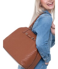 GUESS VIKKY II Geantă tote de umăr COGNAC - Genți femei - 4