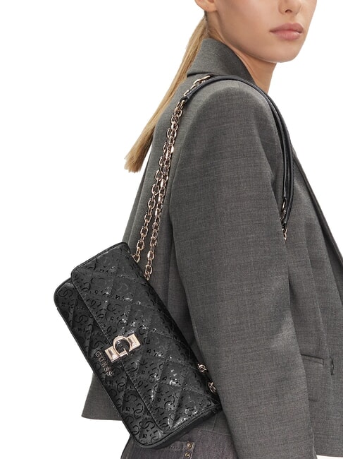 BESSEY Geanta convertibila cu clapa BLACK - Genți femei