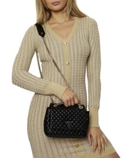 GUESS ECO RIANEE Geanta convertibila matlasata BLACK - Genți femei - 4