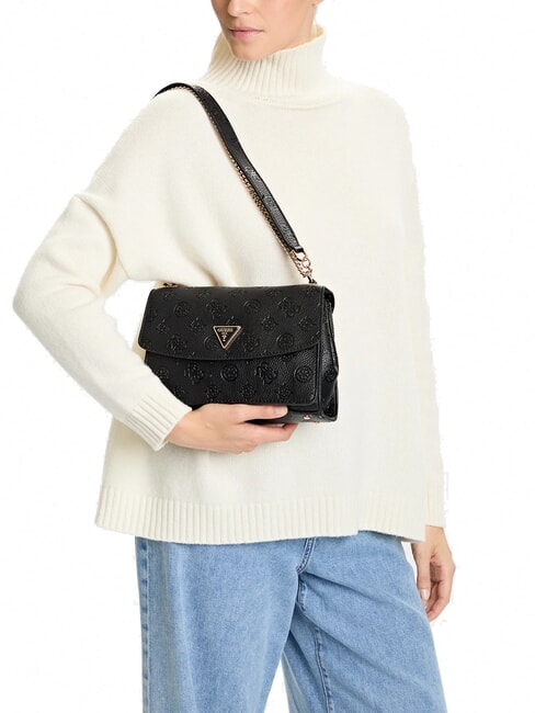 CRESIDIA II Geantă de umăr cu clapă logo negru - Genți femei