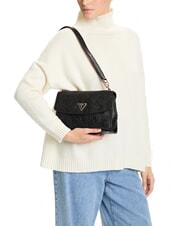 GUESS CRESIDIA II Geantă de umăr cu clapă logo negru - Genți femei - 6