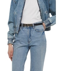 GUESS ZAMIRA Cureaua cu logo metalic geanta viking mare roo coalog - Curele - 4