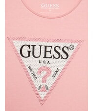 GUESS KIDS Tricou cu m&acirc;necă scurtă și strasuri roz dulce - Tricou copil - 3