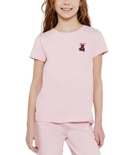 GUESS KIDS Tricou cu m&acirc;necă scurtă și ursuleț de pluș roz vată de zahăr - Tricou copil - 4