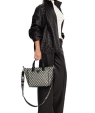 GUESS FOLLIE Geantă tote cu imprimeu Jet Set Logo logo negru - Genți femei - 4