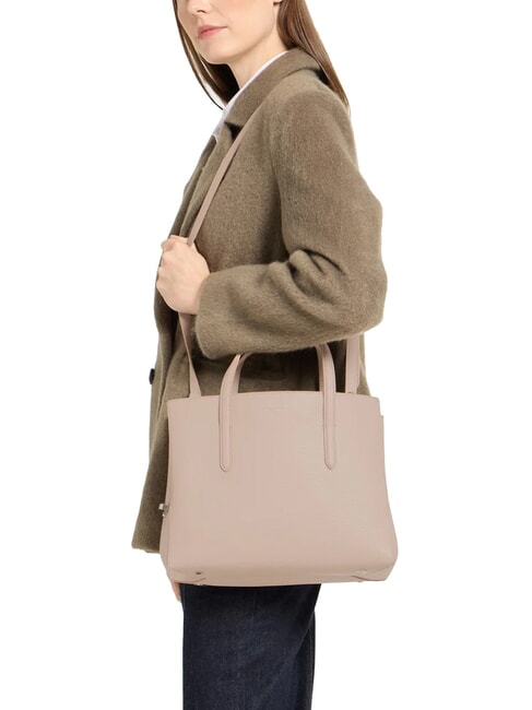 SWAP Geantă tote din piele ciocanată roz pudră - Genți femei