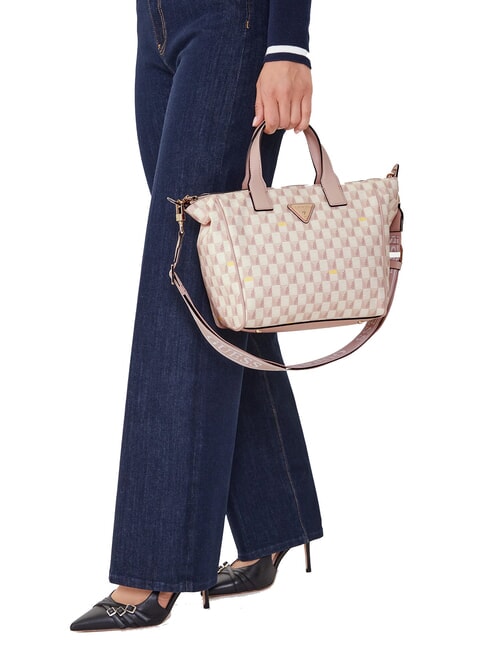 FOLLIE Geantă tote cu imprimeu Jet Set Logo logo-ul blush - Genți femei