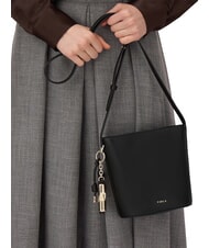 FURLA ROXIE Geantă de umăr din piele Ares negru - Genți femei - 5