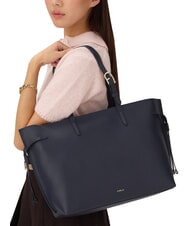 FURLA AVA Geantă mare de cumpărături din piele albastru cerneală+albastru cerneală int. - Genți femei - 4