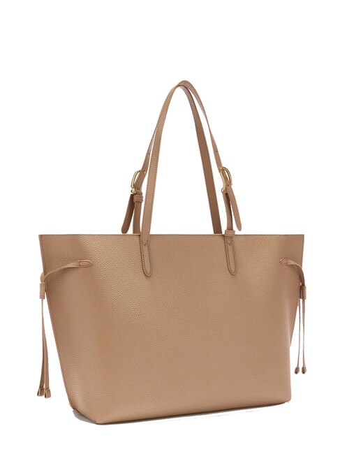 AVA Geantă mare de cumpărături din piele toffee+negru int. - Genți femei
